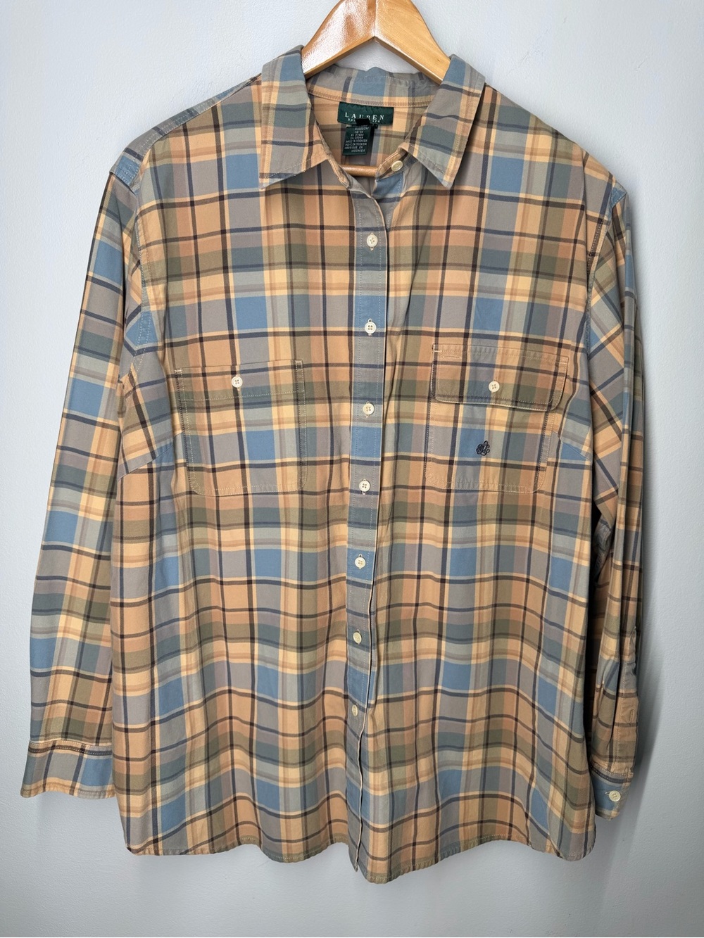 Lauren Ralph Lauren‎ Plaid Button Up Shirt Utility Outdoor Heritage Americana